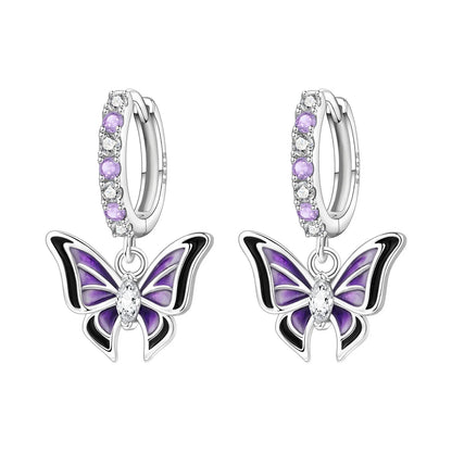 Valentines Gifts For Her 925 Silver Heart Wing Drop Earrings