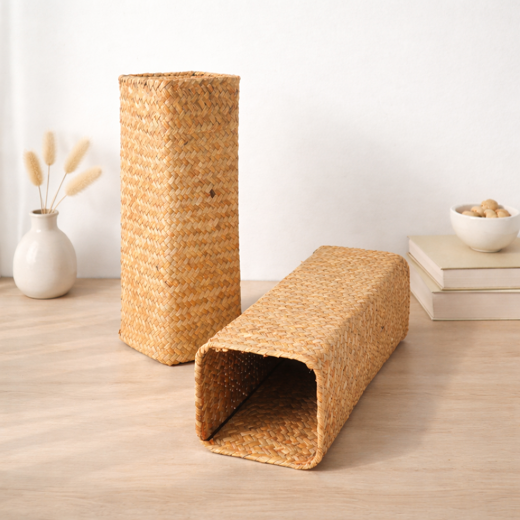 Set of 2 Woven Seagrass Vases