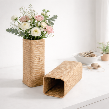 Set of 2 Woven Seagrass Vases