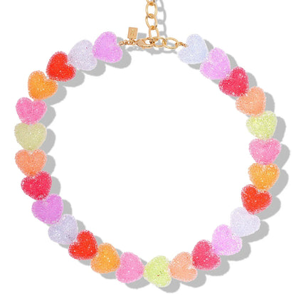 Colorful Heart Candy Choker Necklace Valentine'S Day Gift