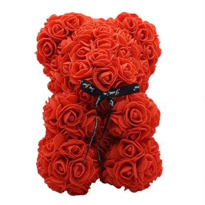 25Cm Artificial Rose Bear Romantic Gift For Anniversary