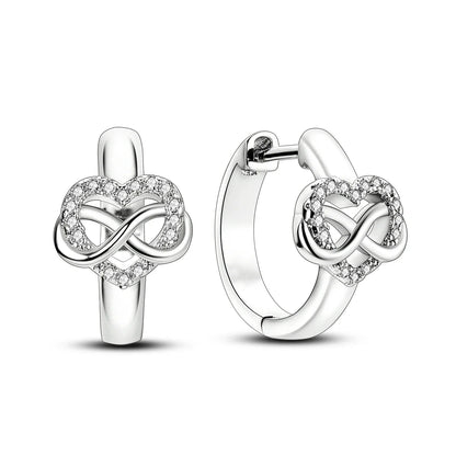 Valentines Gifts For Her Silver Plated Heart Hoop Earrings