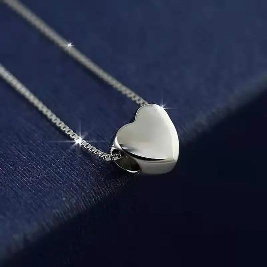 925 Sterling Silver Heart Pendant Necklace Valentine'S Day Gift