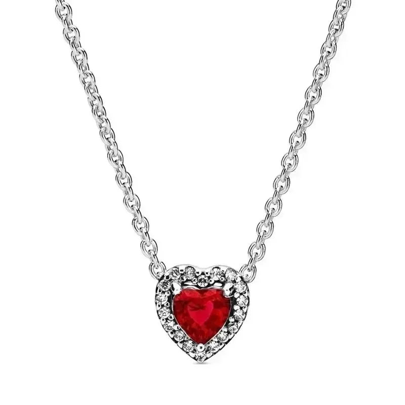 925 Sterling Silver Heart Bowknot Pendant Necklace Valentine'S Day