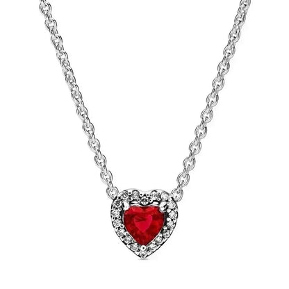 925 Sterling Silver Heart Bowknot Pendant Necklace Valentine'S Day