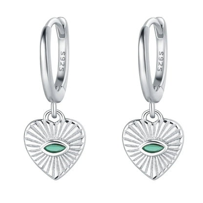 Valentines Gifts For Her 925 Sterling Silver Heart Drop Earrings
