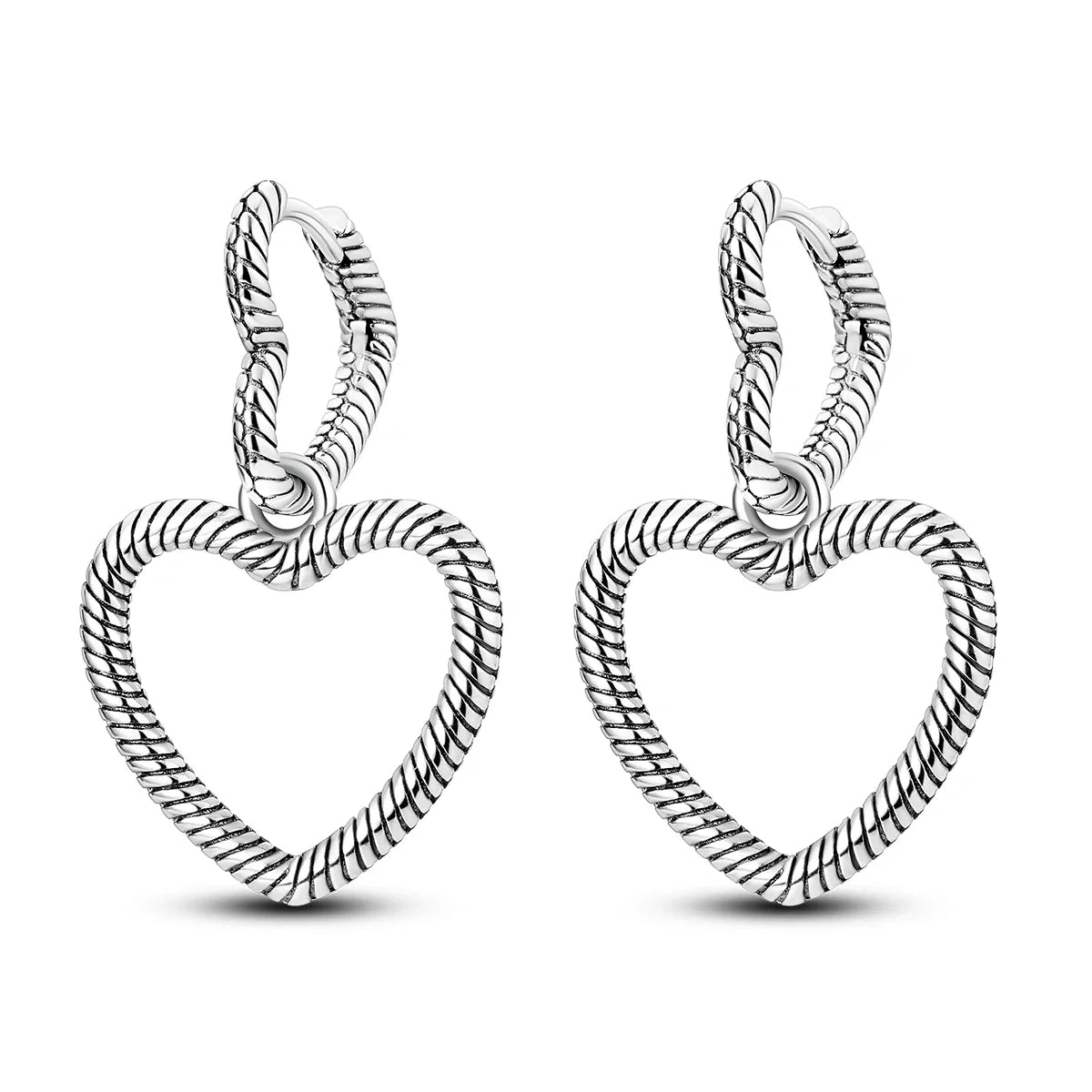 Valentines Gifts For Her Silver Plated Heart Hoop Earrings