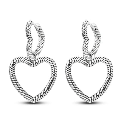 Valentines Gifts For Her Silver Plated Heart Hoop Earrings