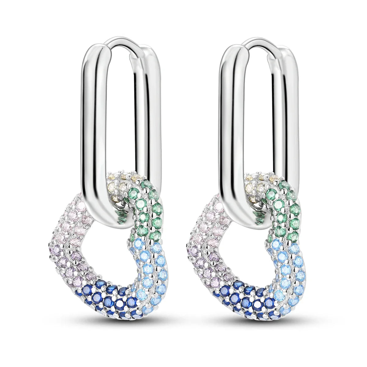 Valentines Gifts For Her Silver Plated Heart Hoop Earrings