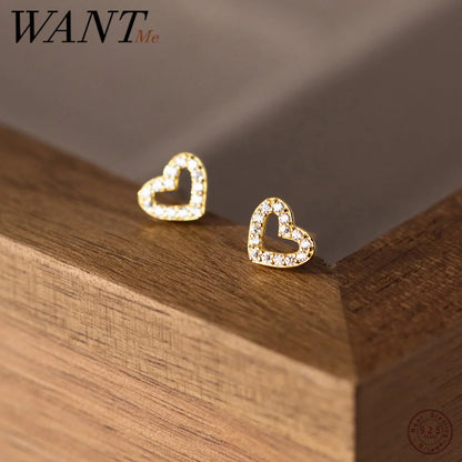 Valentines Gifts For Her 925 Sterling Silver Heart Stud Earrings