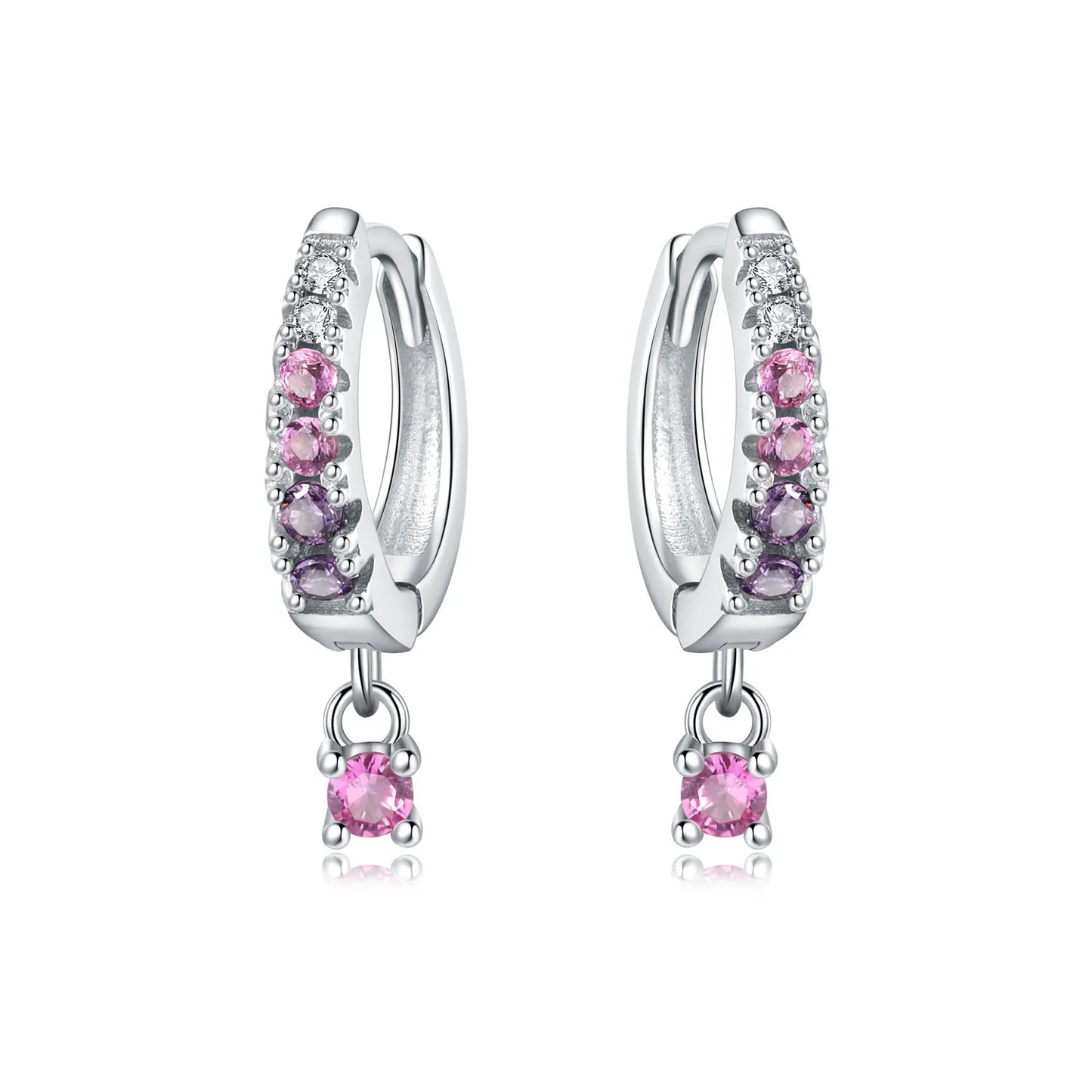 Valentines Gifts For Her S925 Silver Heart Drop Earrings Zircon