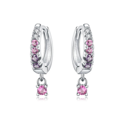 Valentines Gifts For Her S925 Silver Heart Drop Earrings Zircon