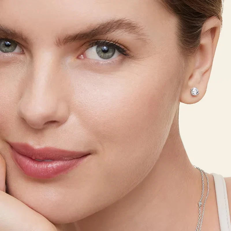 Valentines Gifts For Her Moissanite Stud Earrings 925 Sterling Silver Screwback