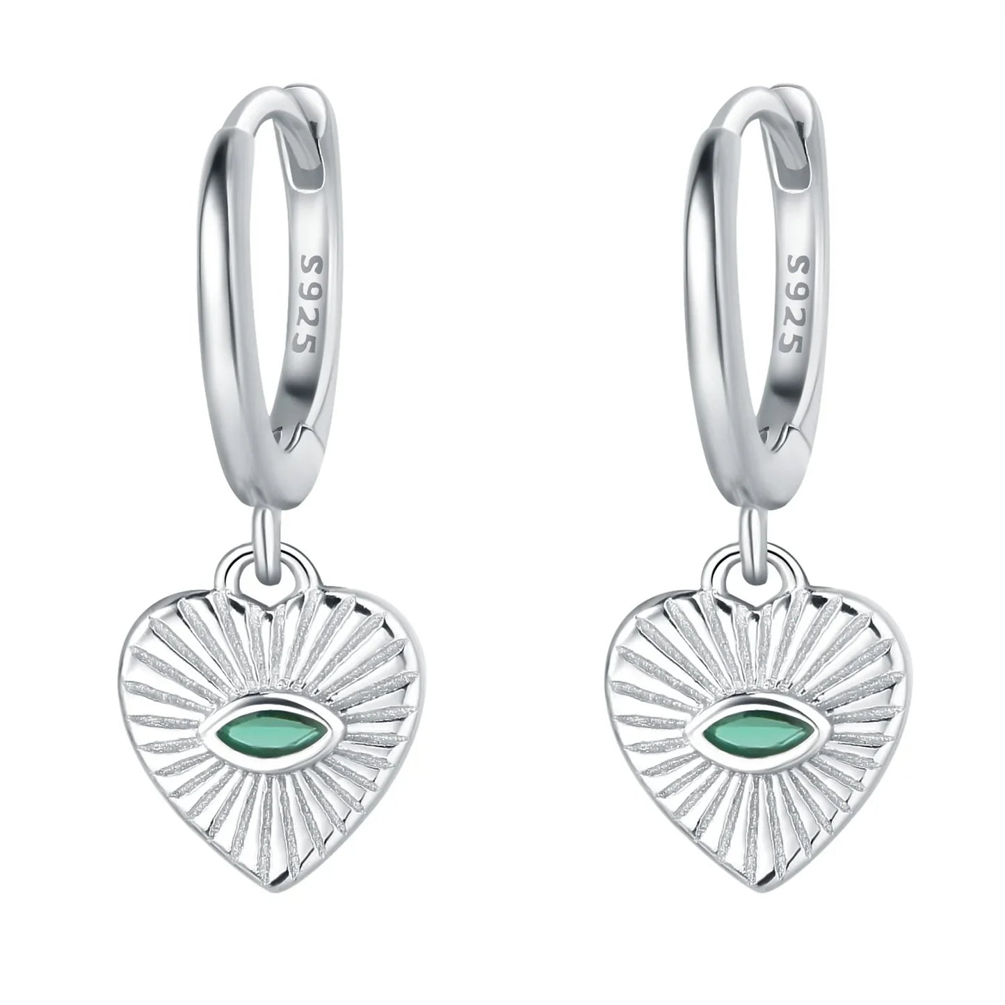 Valentines Gifts For Her S925 Silver Heart Drop Earrings Zircon