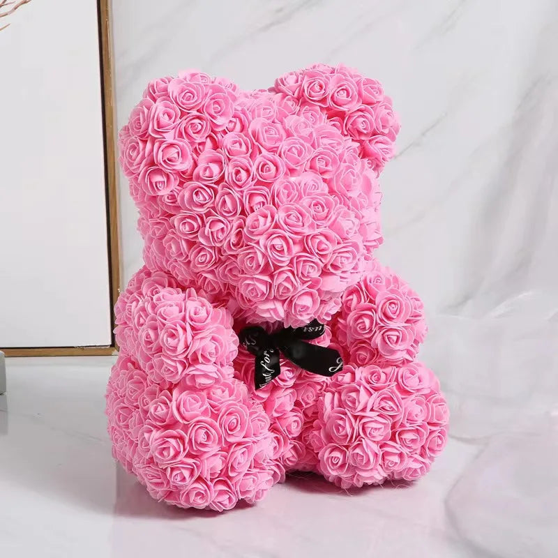 Rose Bear Romantic Artificial Rose Teddy Gift Decoration
