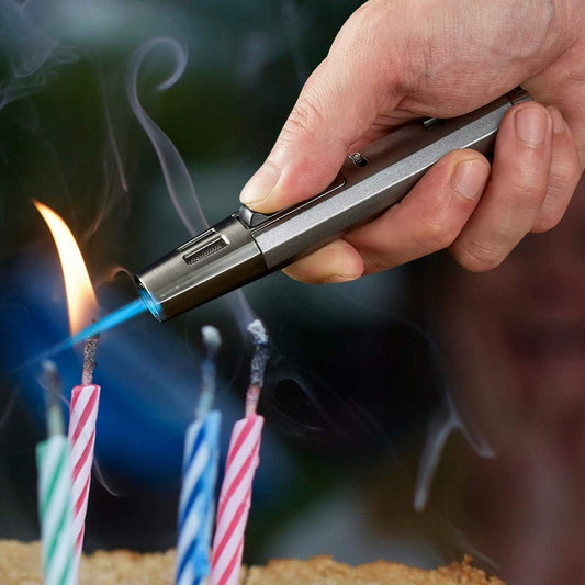 Windproof Refillable Jet Flame Butane Torch Lighter, Adjustable Gas Pen Lighter