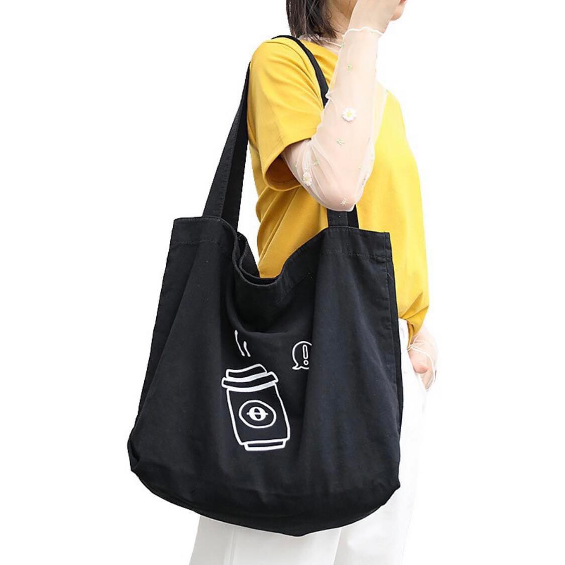 Handmade Simple and Handy Canvas Tote Bag with Printed Design