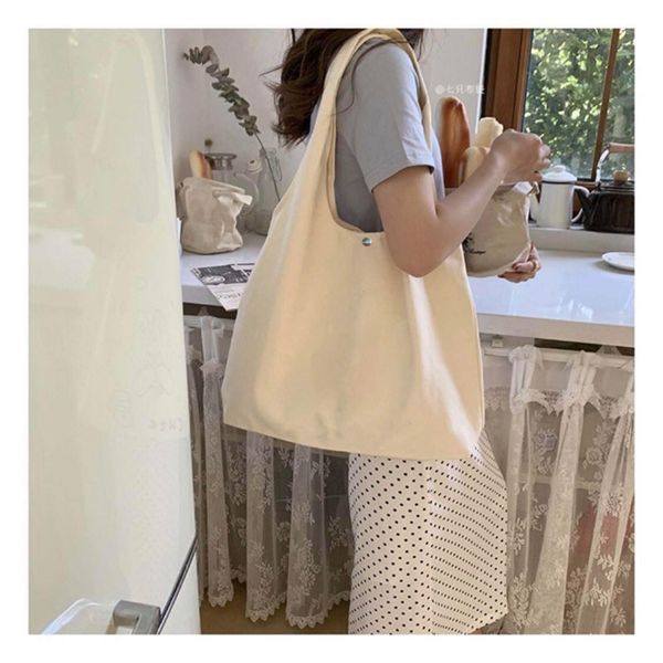 Handmade Simple White Canvas Tote Bag