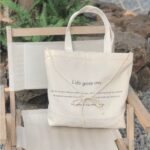 Handmade Life Goes On Canvas Tote Bag – Versatile and Convenient