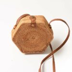 Handmade Natural Hexagonal Bamboo Woven Basket