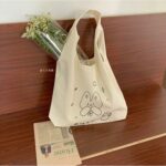 Handmade Simple and Delicate Cat Print Canvas Tote Bag