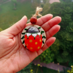 Handmade Cute Bug-shaped Stone Keychain