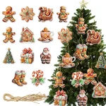 Cute Gingerbread Man Christmas Tree Hanging Pendant Ornaments for Xmas Decorations