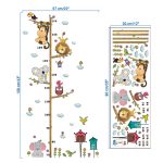 Lovely Animal Growth Chart Wall Sticker for Kids Room Decoration