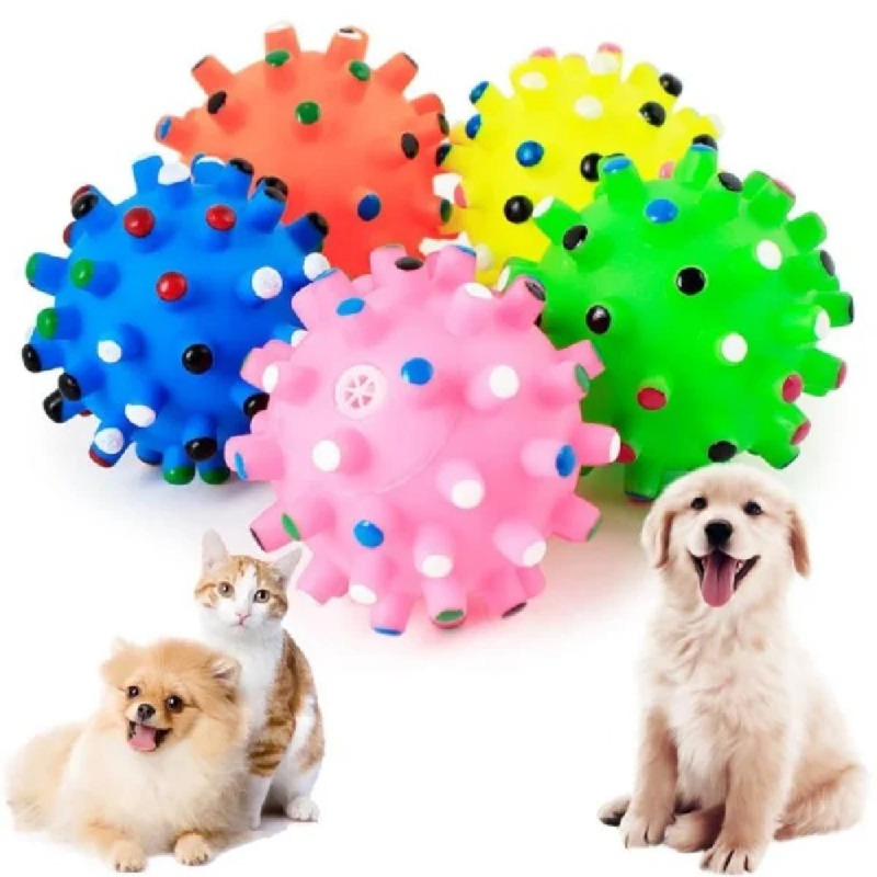 Durable Round Dog Ball Toy for Puppy Training with Squeaky Sound