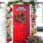 Merry Christmas Door Hanging Banner with Santa Claus and Snowman –  Home Decoration