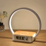 3-in-1 Wireless Charging Bedside Lamp with Alarm Clock and Dimmable Reading Light for Bedroom