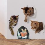 3D Cat Mouse Wall Stickers for Kids Room Decor