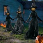 Halloween Witch Light Decoration, 7-color Lighting Scene Props Garden Decoration