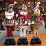 Christmas Dolls Tree Decor with Reindeer Snowman Santa Claus for Home Decoration