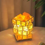 Crystal Cube Table Lamp with USB Charging