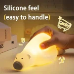 Cute Bear Silicone Night Light with 3 Levels of Atmosphere for Children’s Bedroom Bedside Decor