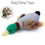 Cute Plush Duck Dog Chew Toy with Sound, Squeaky Animal Toy for Cleaning Teeth