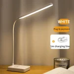 USB Rechargeable Dimmable LED Eye-Protection Desk Lamp with 3 Modes and Foldable Gooseneck for Reading, Studying, and Night Light