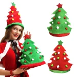 Cute Red and Green Christmas Tree Hat for Xmas Decoration