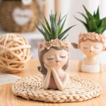 Cute Girl Succulent Cactus Flower Pots for Home Decor