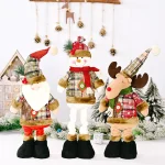 Christmas Dolls Tree Decor with Reindeer Snowman Santa Claus for Home Decoration