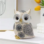 Nordic Cute Owl Resin Sculpture Figurine for Home Decor