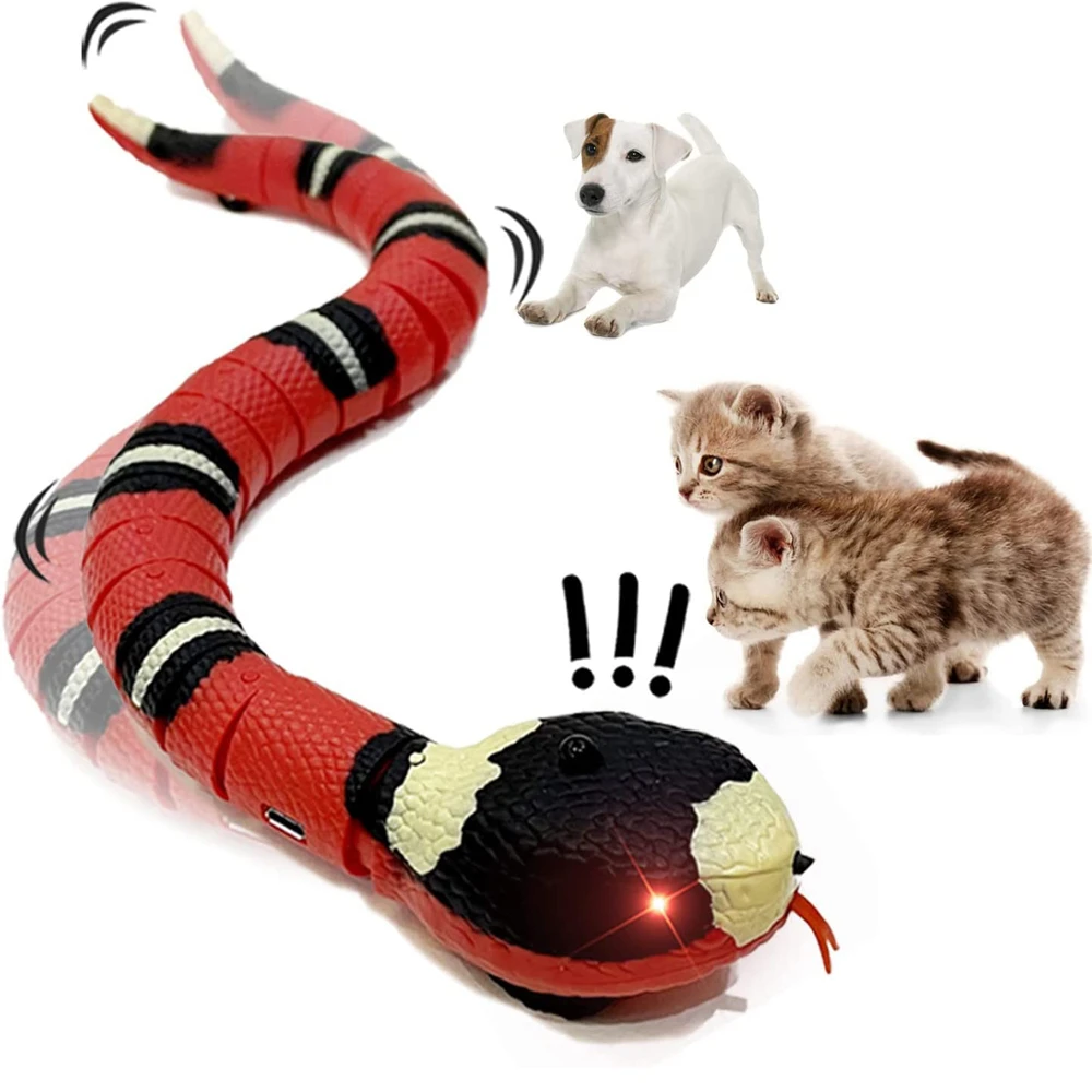 Smart Sensing Snake USB Charging Interactive Cat Toys for Cats and Dogs