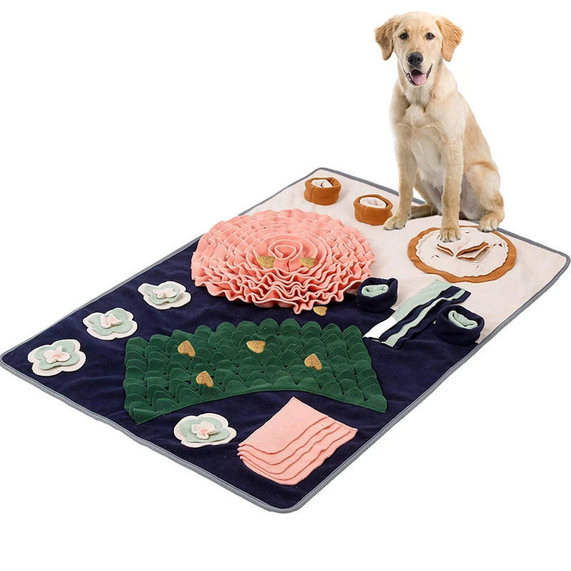 Interactive Dog Feed Mat with Non-Slip Bottom Pad for Natural Foraging Skills