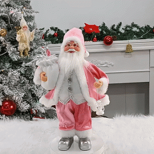 Standing Santa Claus Doll with Gift Box – Christmas Decoration