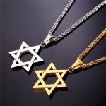 Star of David Twelve Tribes of Israel Pendant Necklace.