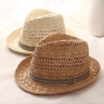 Mens Straw Fedora Hat Vintage Panama Hat