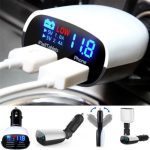 Dual USB Car Charger with LED Display – Safely Charge Your Devices on the Go