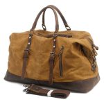 Waxed Canvas Leather Weekender Bag Waterproof Travel Duffels