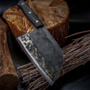 Chef’s Cleaver for Meat Cutting, Hand-forged Stainless Steel